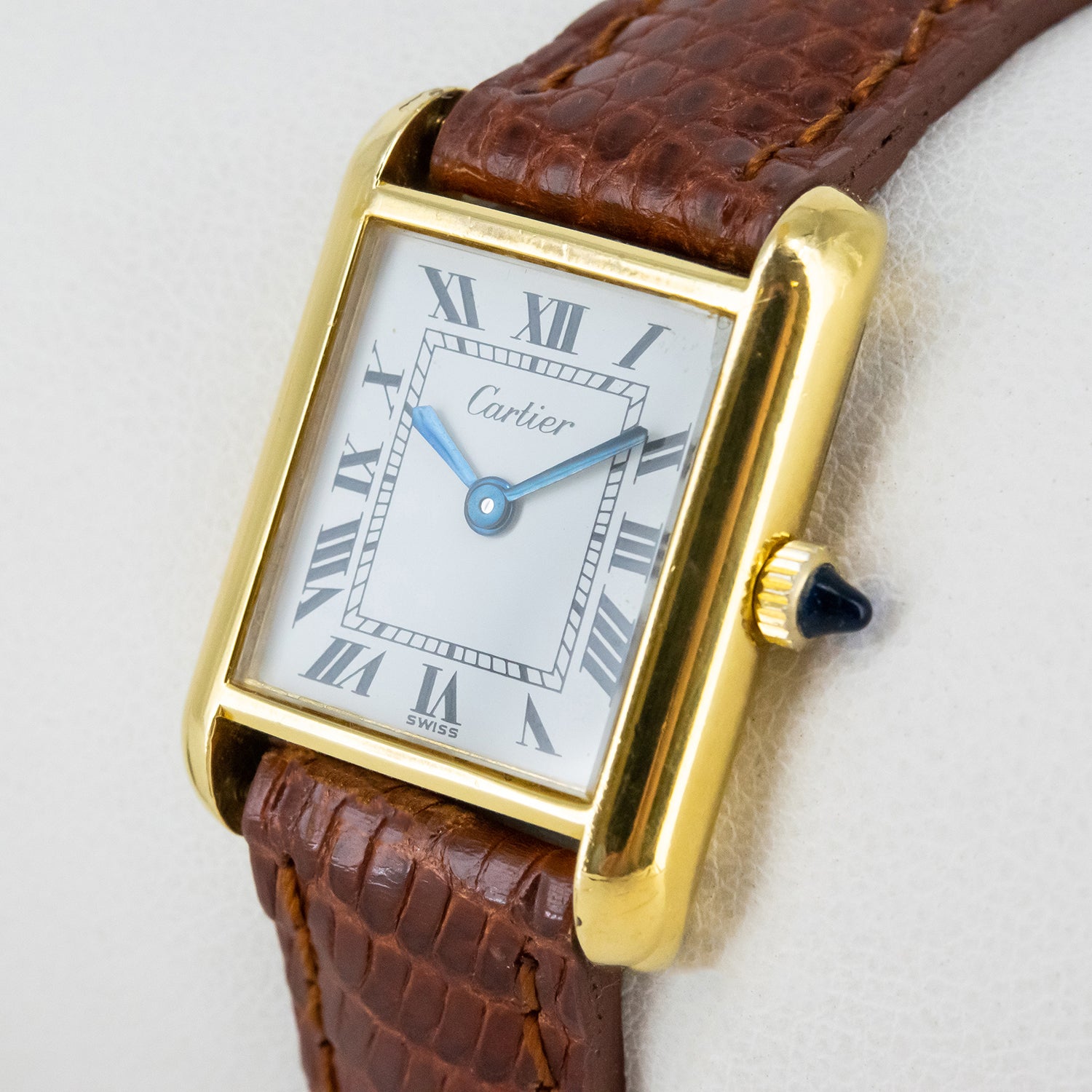 Reloj Cartier Tank vintage de acero bañado en oro 18 kt.