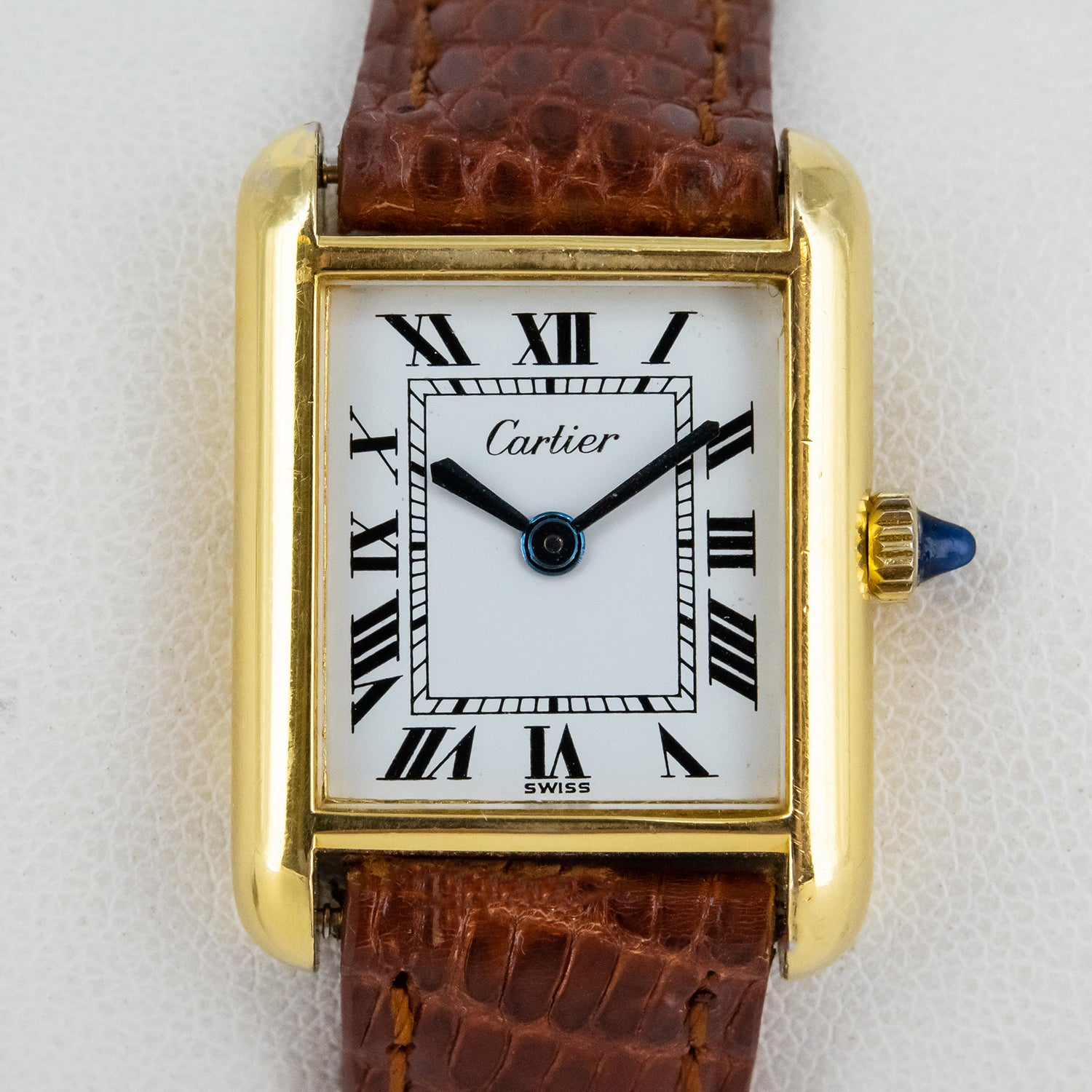 Reloj Cartier Tank vintage de acero bañado en oro 18 kt.