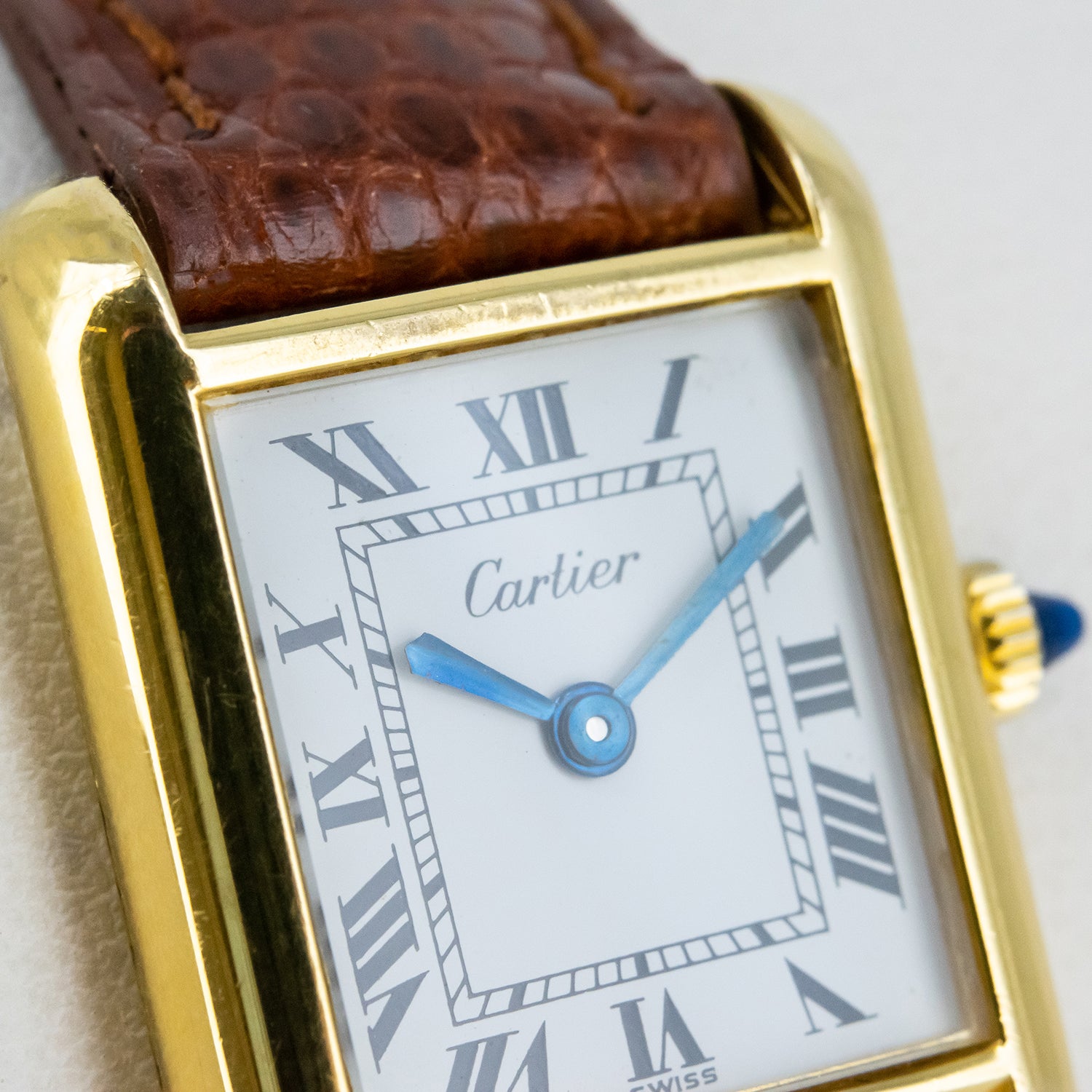 Reloj Cartier Tank vintage de acero bañado en oro 18 kt.