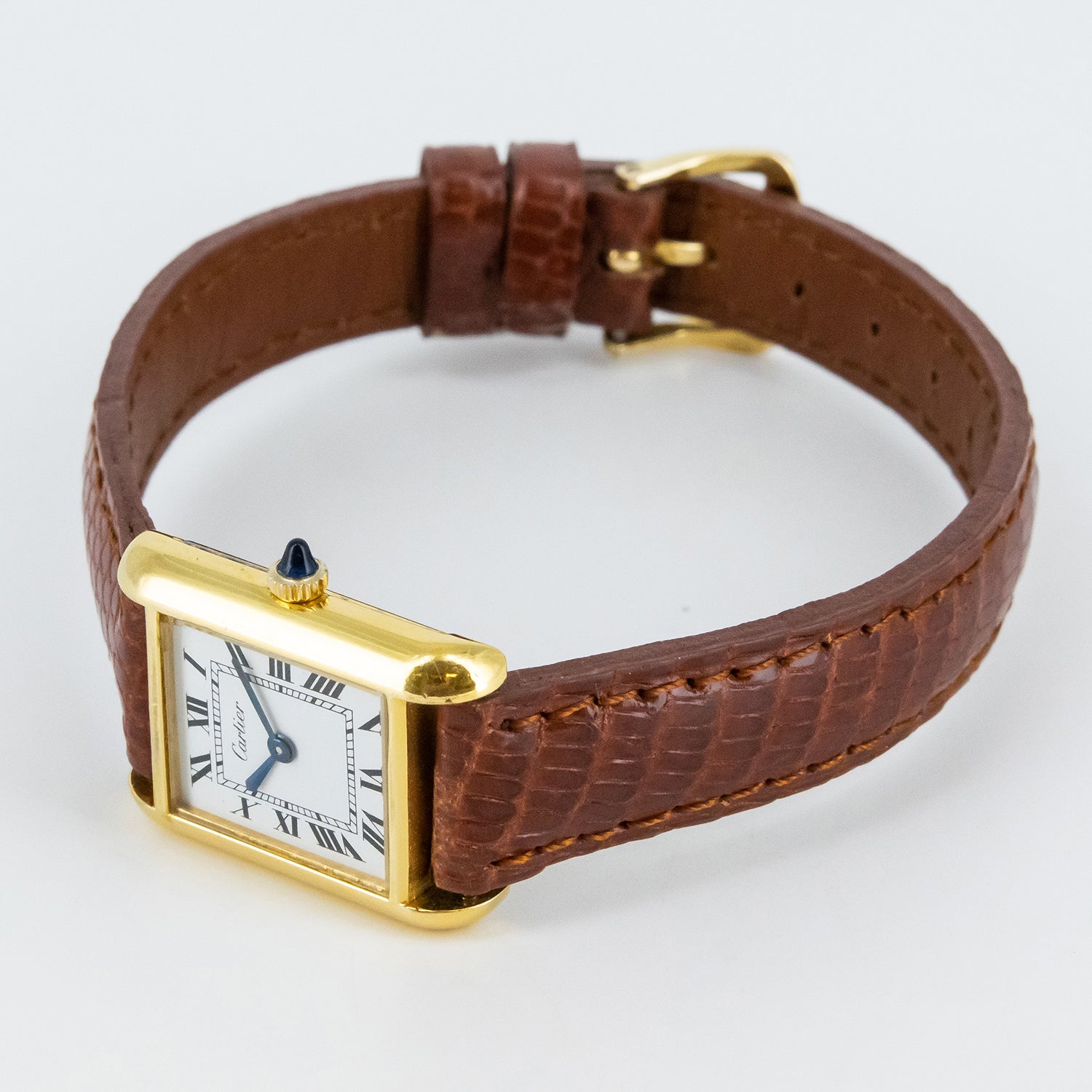 Reloj Cartier Tank vintage de acero bañado en oro 18 kt.