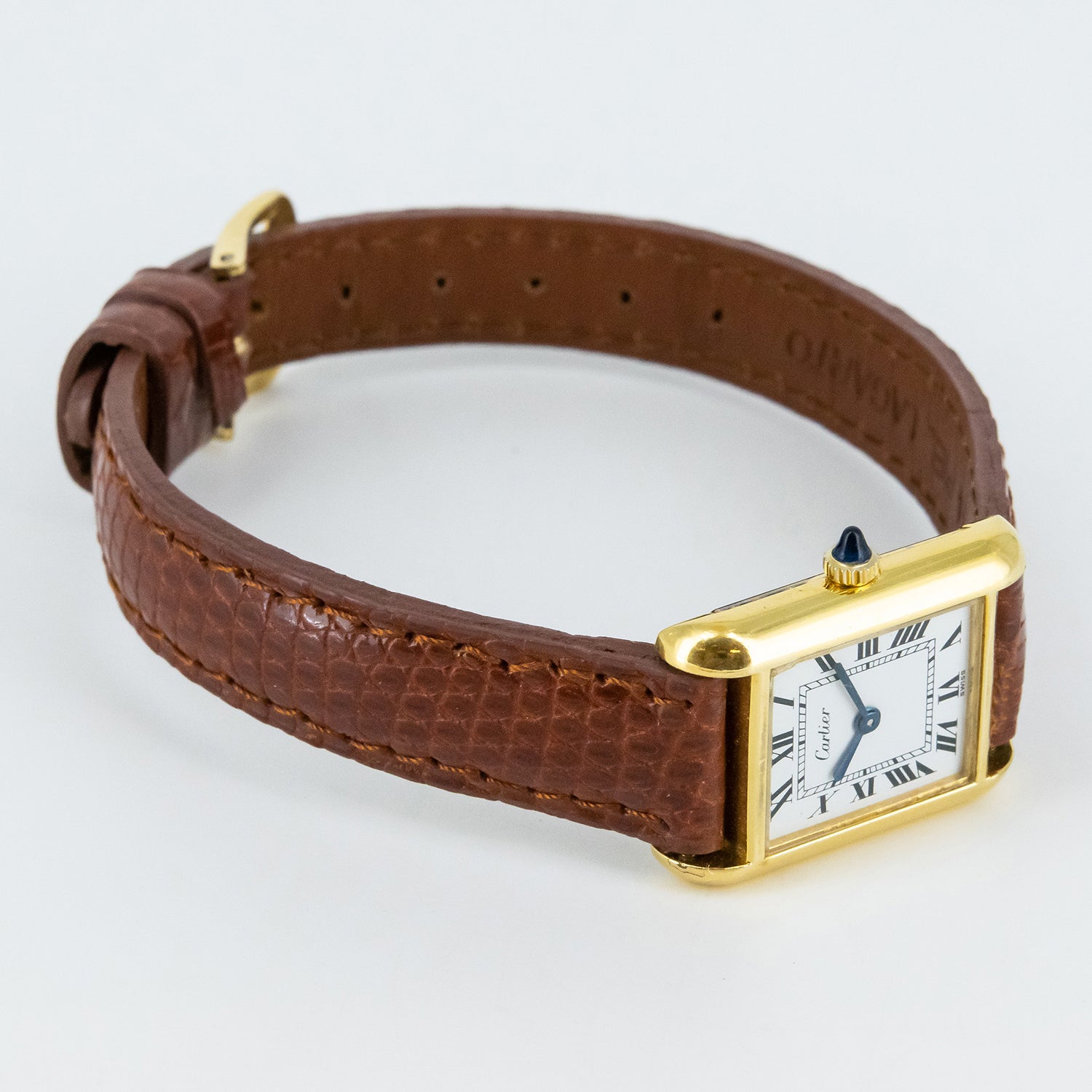 Reloj Cartier Tank vintage de acero bañado en oro 18 kt.