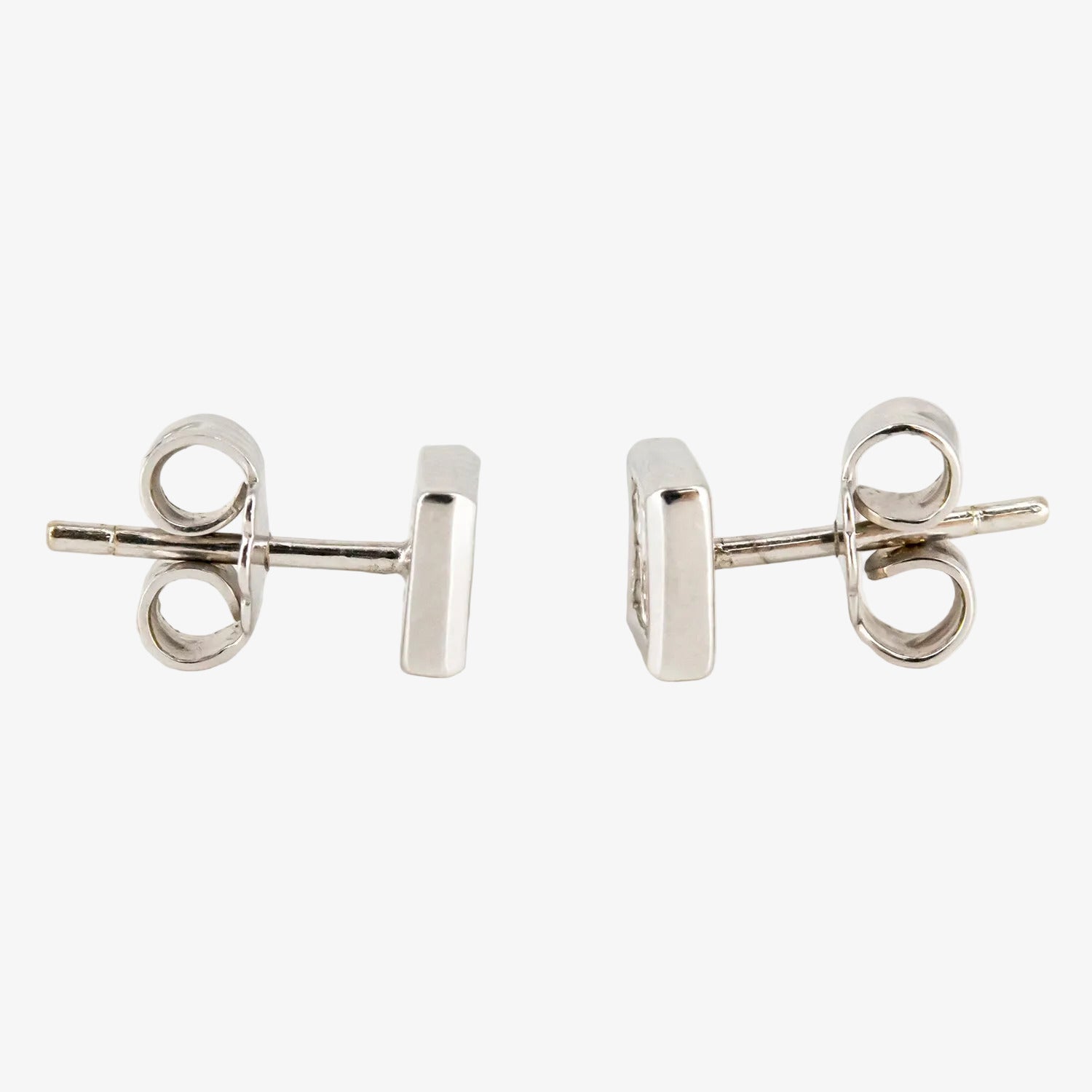 Pendientes de oro blanco 18 kt. con diamantes talla princesa