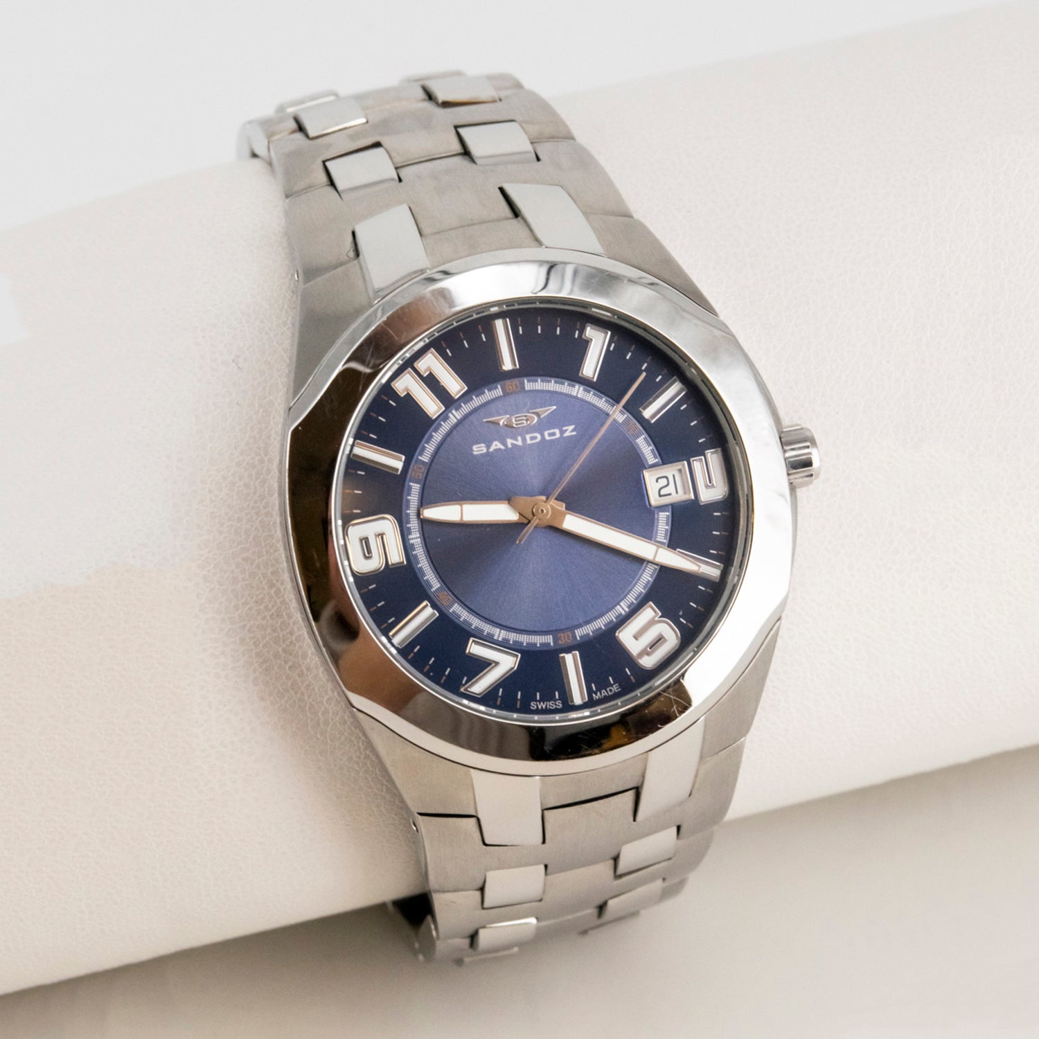 Reloj Sandoz para caballero con caja y brazalete de acero inoxidable