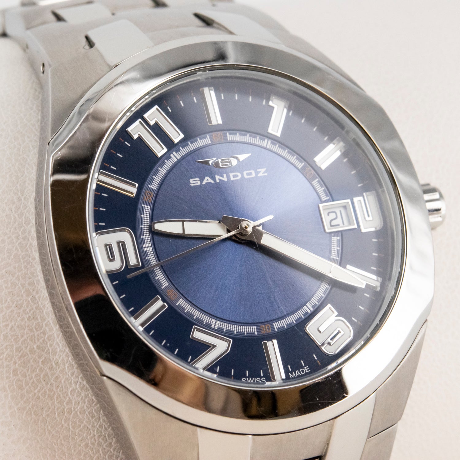 Reloj Sandoz para caballero con caja y brazalete de acero inoxidable