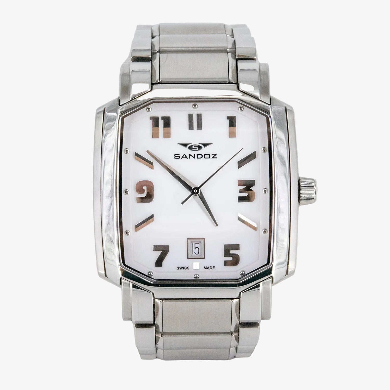 Reloj de pulsera para caballero Sandoz con caja y brazalete de acero