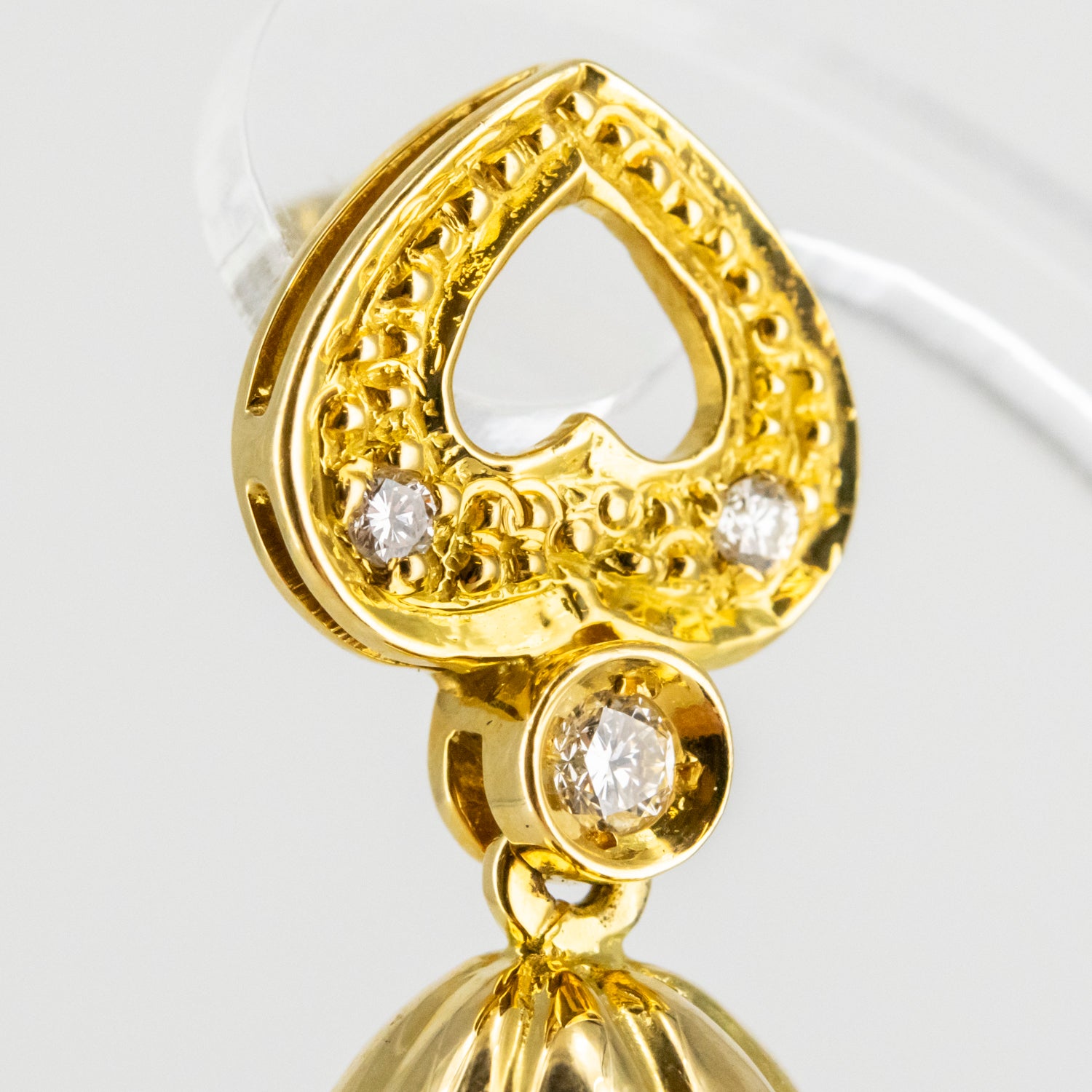Pendientes vintage de oro de 18 kt. con diamantes y perlas australianas